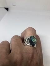 Vintage Abalone Deco Ring 925 Sterling Silver  - £90.59 GBP