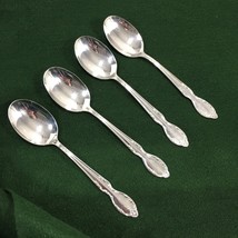 Rogers Bros Royal Manor Silverplate Set of 4 Oval Soup Spoons 7&quot; Origina... - £23.51 GBP