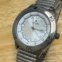 Reef Gear Quartz Watch Men 30m Silver Stretch Japan Movt Date Analog New... - $28.49