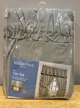 Vtg Mainstays Home Tier (60x36) &amp; Swag Valance (60x12) Set Green Sage - $458.70 MXN