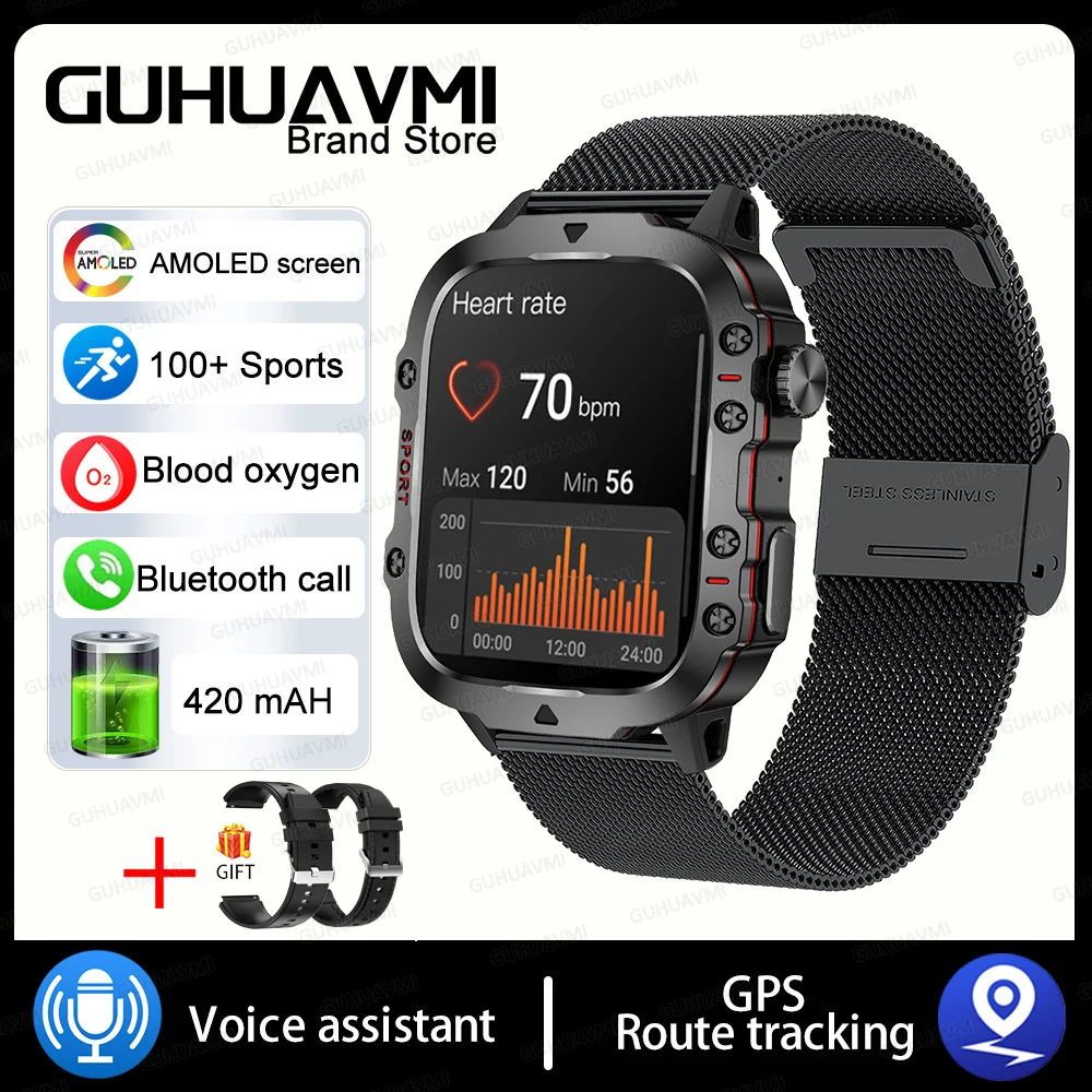 M waterproof smart watch men 420mah battery heart rate sports fitness watches bluetooth thumb200