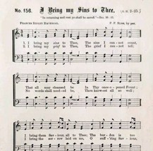 1883 Gospel Hymn I Bring My Sin To Thee Sheet Music Victorian Religious ... - $19.99