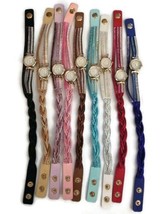 Bulk Lot of 9 Women Girls Fashion Colorful Rhinestone Weave Shiny Winding Watch - £16.09 GBP