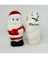 Vintage Christmas Santa and Gift Bag Salt And Pepper Shakers  - £8.61 GBP