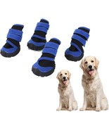 Dog Shoes,4 pcs Waterproof Dog Booties as Dog Paw Protector, (Blue-Black... - £14.51 GBP