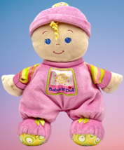 Fisher Price Baby&#39;s 1st Doll Plush Blonde Hair Blue Eyes Rattle 11 in Lovey 2008 - £11.94 GBP