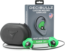 Decibullz Custom Molded Earplugs Pro Pack (Green) Bundle - £43.66 GBP