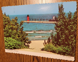 Lighthouse at South Haven Michigan Postcard-Dexter Press-Posted - £6.58 GBP