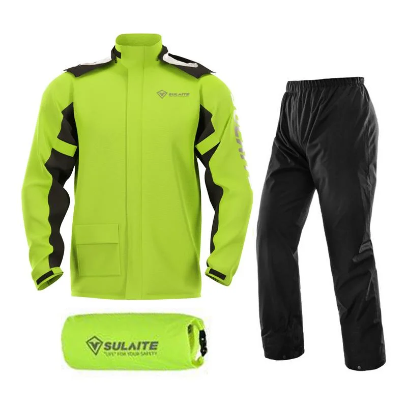 Motorcycle Raincoat Suit Jacket Coat Men Waterproof Full-body Raincoat+Rain - £62.04 GBP