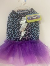 Puppy Jamz Sm Dog Dress Purple leopard Print Pattern Back Length up to 12” - £9.09 GBP