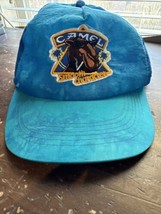 Vintage Camel Smooth Character Racing Snapback Hat Cap Color Blue - £9.77 GBP