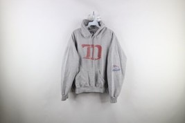 Vtg Womens L Distressed Boxy Fit Old English D Detroit Red Wings Hockey Hoodie - £31.07 GBP