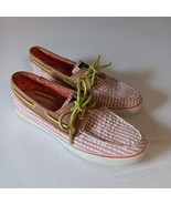 Sperry Top Sider Women 8.5 M Boat Loafer  Sneaker White Pink Stripe Cott... - $359.14 MXN