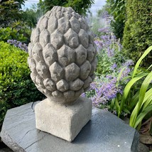 Concrete Garden Finial Stone Outdoor Large 18&quot; Decorative Cement Articho... - £112.09 GBP