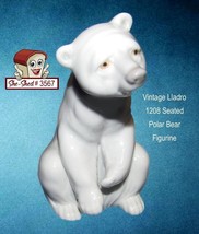 Vintage Lladro 1208 Seated Polar Bear Figurine - excellent condition - £27.50 GBP