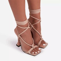 Women Summer Cross Strap Sandals Women Thin High Heels Party Dress Shoes Women F - £14.44 GBP