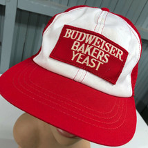 Budweiser Bakers Yeast VTG Made In USA Patched Snapback Beer Baseball Cap Hat - £18.23 GBP