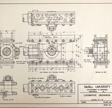 McGill University Locomotive Crosshead 1965 Mechanical Drawing Print DWEE12 - $29.99
