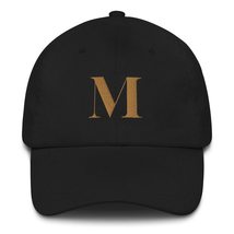 Baseball Cap Letter M Alphabet Initial Embroidered Dad Hat Black - £23.46 GBP