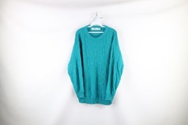 Vtg 90s Streetwear Mens Large Geometric Cotton Knit Crewneck Sweater Tea... - $49.45