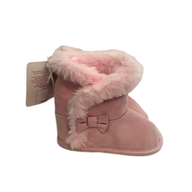 NWT Pink Faux Fur Baby Bow Boots Stepping Stones Size 4 9-12 Month New - £8.03 GBP