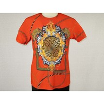 Men Crew T Shirt Makrom Turkey Medallion medusa Lion Floral 1231-426 red Gold image 2