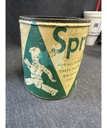 Vtg 3 Lb SPRY Shortening Tin Metal Advertising Can Kitchen Decor no lid - £12.65 GBP