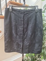 Escada Women&#39;s Black Floral Polyamide Pull on Pencil  Casual Short Skirt... - £29.93 GBP