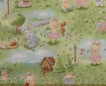 Cotton Bunnies Rabbits Animals Woodland Kids Fabric Print by the Yard D7... - $11.95