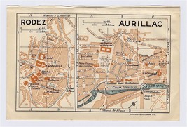 1926 Original Vintage City Map Of Aurillac Auvergne Rodez MIDI-PYRENEES / France - $23.28