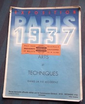 Paris Exposition Program 1937 French Language Modern Art - £23.48 GBP