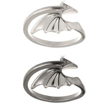 2Pcs Halloween Party Punk Style Dragon Gothic Little Devil Copper Rings Open Rin - £7.97 GBP