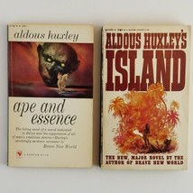 Aldous Huxley 1958 Ape and Essence 1963 Island Lot of 2 Vintage Paperbacks