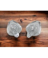 2 Vintage Duncan Miller Crystal Duck Ashtrays 5&quot; Trinket Dish Paperweight - $30.82 CAD