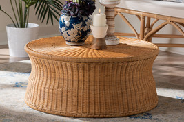 Carmiya Round Natural Rattan Coffee Table - $3,303.69 MXN