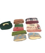 Christmas Ribbon Burlap Velvet Satin Wired Unwired Mixed Lot of 9 Plaid ... - $18.80