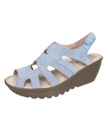 Skechers Suede Leather Slingback Wedges 8.5 M Light Blue Shoe Parallel S... - $24.74