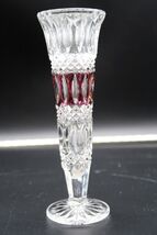 Vtg Lead Crystal Vase Ruby Red Flash Cut To Clear Echt Bleikristall Germany - $29.99