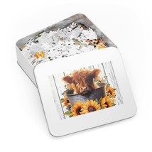 Jigsaw Puzzle in Tin, Highland Cow, Personalised/Non-Personalised, awd-203 (30,  - £28.22 GBP+