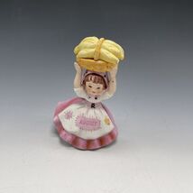 Lefton August Girl Figurine Flower Baskets Pink Dress Handkerchief 4.5&quot; - $312.25 MXN