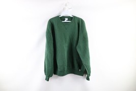 Vintage 90s Russell Athletic Mens XL Faded Blank Crewneck Sweatshirt Green USA - £62.28 GBP