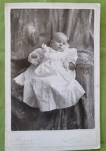 Photograph Cabinet Card 2-Month-Old Baby Boy in a Dress Seattle July 1899 - £7.82 GBP