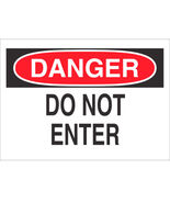 DANGER DO NOT ENTER Adhesive Sticker 3.5&quot; x 5&quot; red black white Sign BRAD... - $32.69 CAD