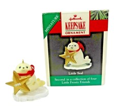 Frosty Friends 1990 Little Seal Hallmark Keepsake Mini Ornament Boxed Vintage - £13.98 GBP