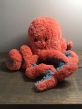Coral Orange Octopus Plush Soft Manhattan Toy Rare - 7&quot; Body &amp; 11” Legs - £11.03 GBP