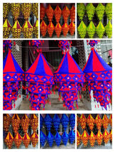 5 Pcs Indian Wedding Decor Lanterns Collapsible Lamps Cotton Handmade La... - $16.06+