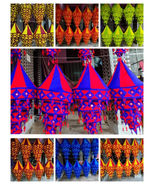 5 Pcs Indian Wedding Decor Lanterns Collapsible Lamps Cotton Handmade La... - $19.66 CAD+