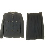 Kasper Black Textured Suit Jacket and Skirt Decorative Button Size 6 - $49.50