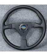 14inch/350mm Spoon Sport Black Genuine Leather Sport Steering Wheel For ... - £51.78 GBP+