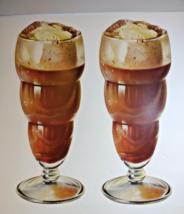 2 Chocolate Ice Cream Soda Floats Vintage Diecuts 15&quot; Paper Signs Original 1950s - £8.22 GBP